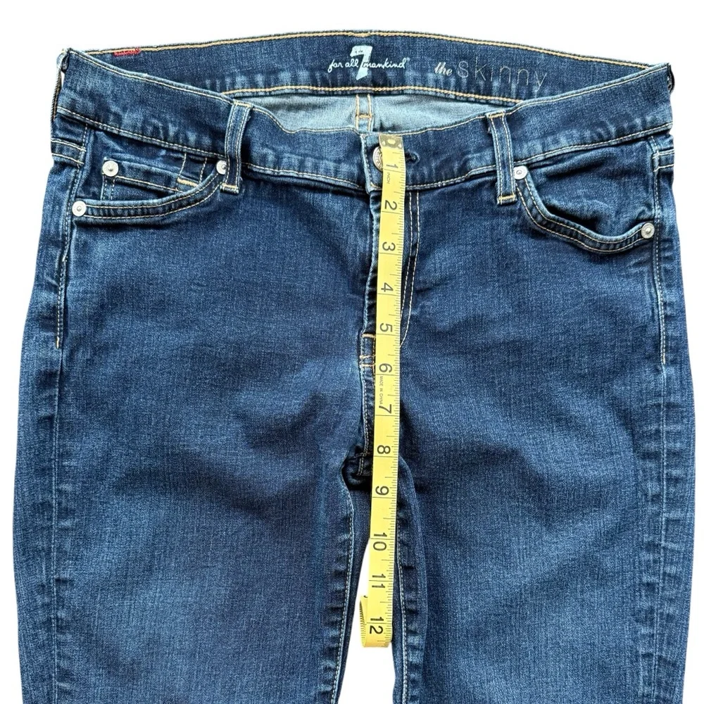 7 For All Mankind Women’s Dark Blue The Skinny Jeans Size 30 - Picture 6 of 10